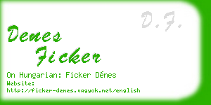 denes ficker business card